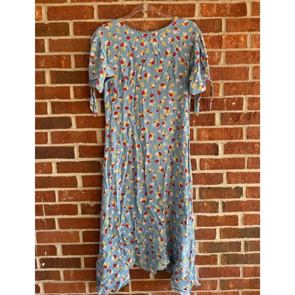 Faithfull the Brand Blue Floral Midi Dress – Women’s M / US 6 - Picture 1 of 9